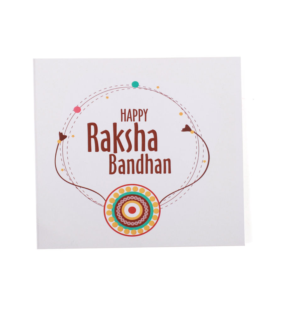 YouBella Designer Bracelet Rakhi and Greeting Card Combo Set for Brother Raksha Bandhan Gift for Brother (Style 3)